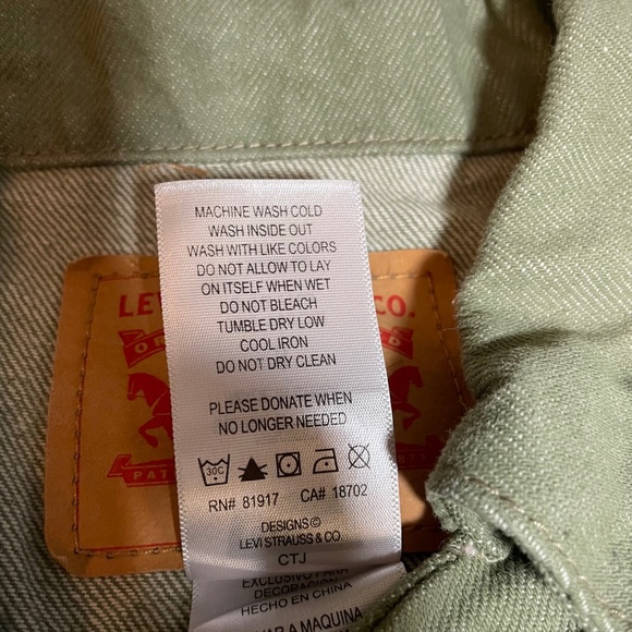 Levi's Olive Green Youth Small (8-10 yr. Old) Jeans Jacket - Picture 6 of 7